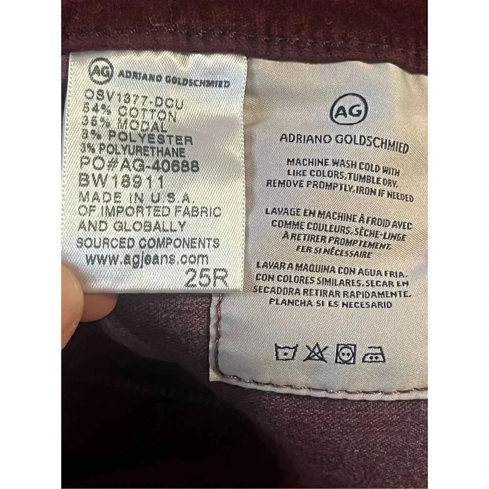 Adriano Goldschmied The Stevie Burgundy Jeans Pants Size 25 - Picture 6 of 7